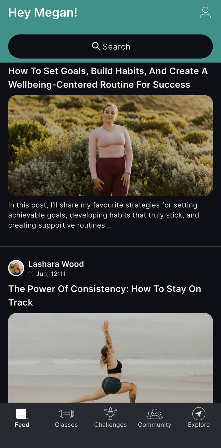 Fit Living app — Feed & Community