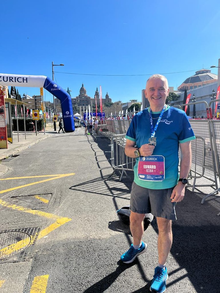 Edward at the finish line of his marathon