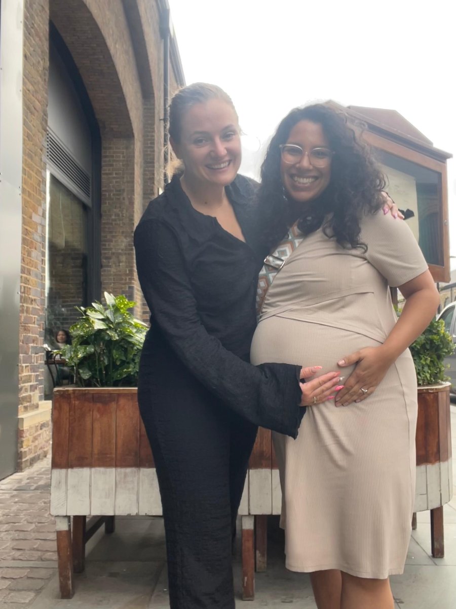 Keerthy with Lashara, mid-pregnancy