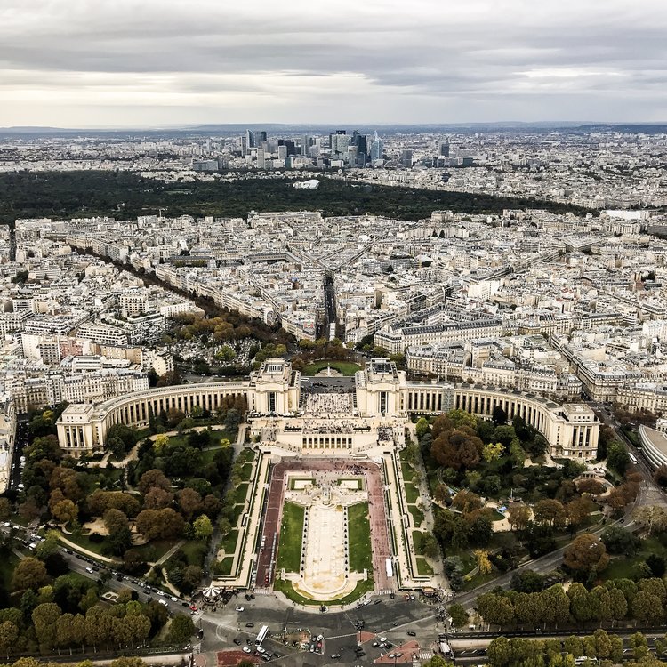 View from Eiffel of Trocadéro Gardens