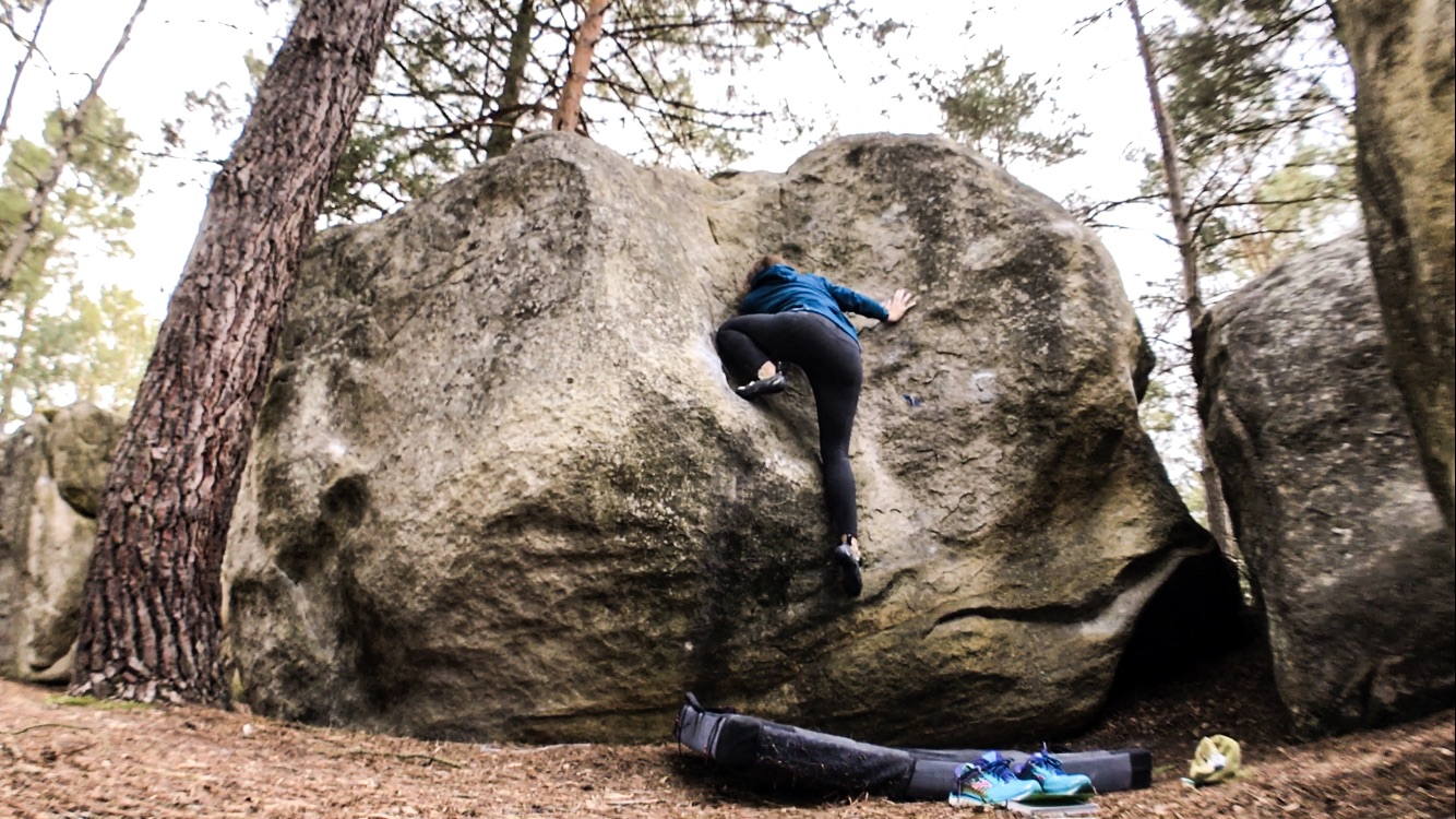 Me climbing in Fontainebleau