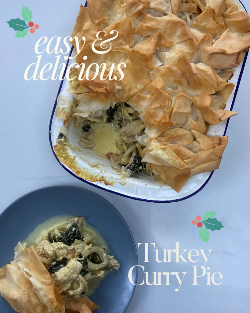 Christmas leftovers recipe, use your leftover turkey to create this tasty turkey curry pie