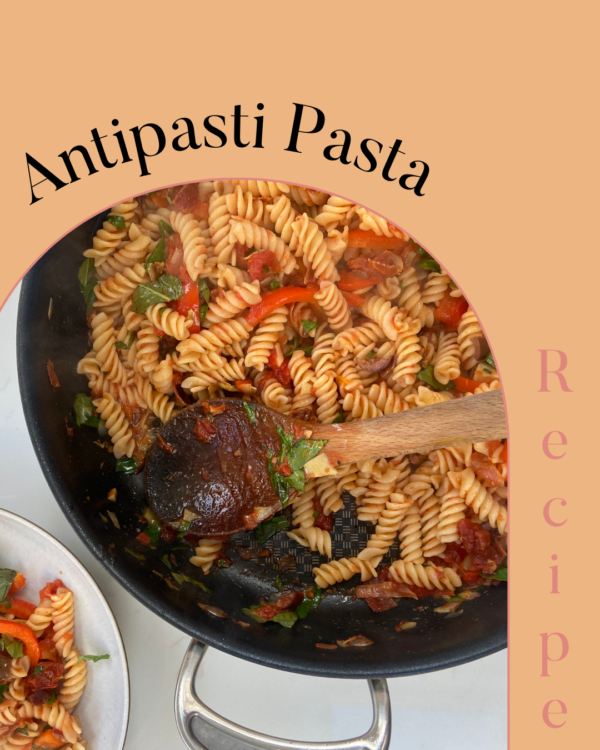 This antipasti pasta recipe is a tasty, quick and easy staple meal.