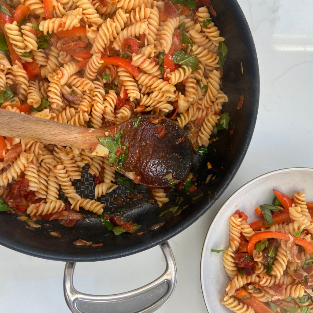 This antipasti pasta recipe is a tasty, quick and easy staple meal.
