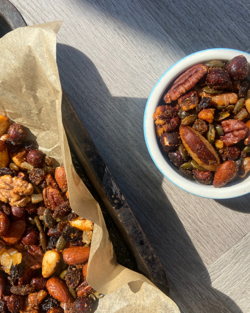Homemade sweet and spicy trail mix